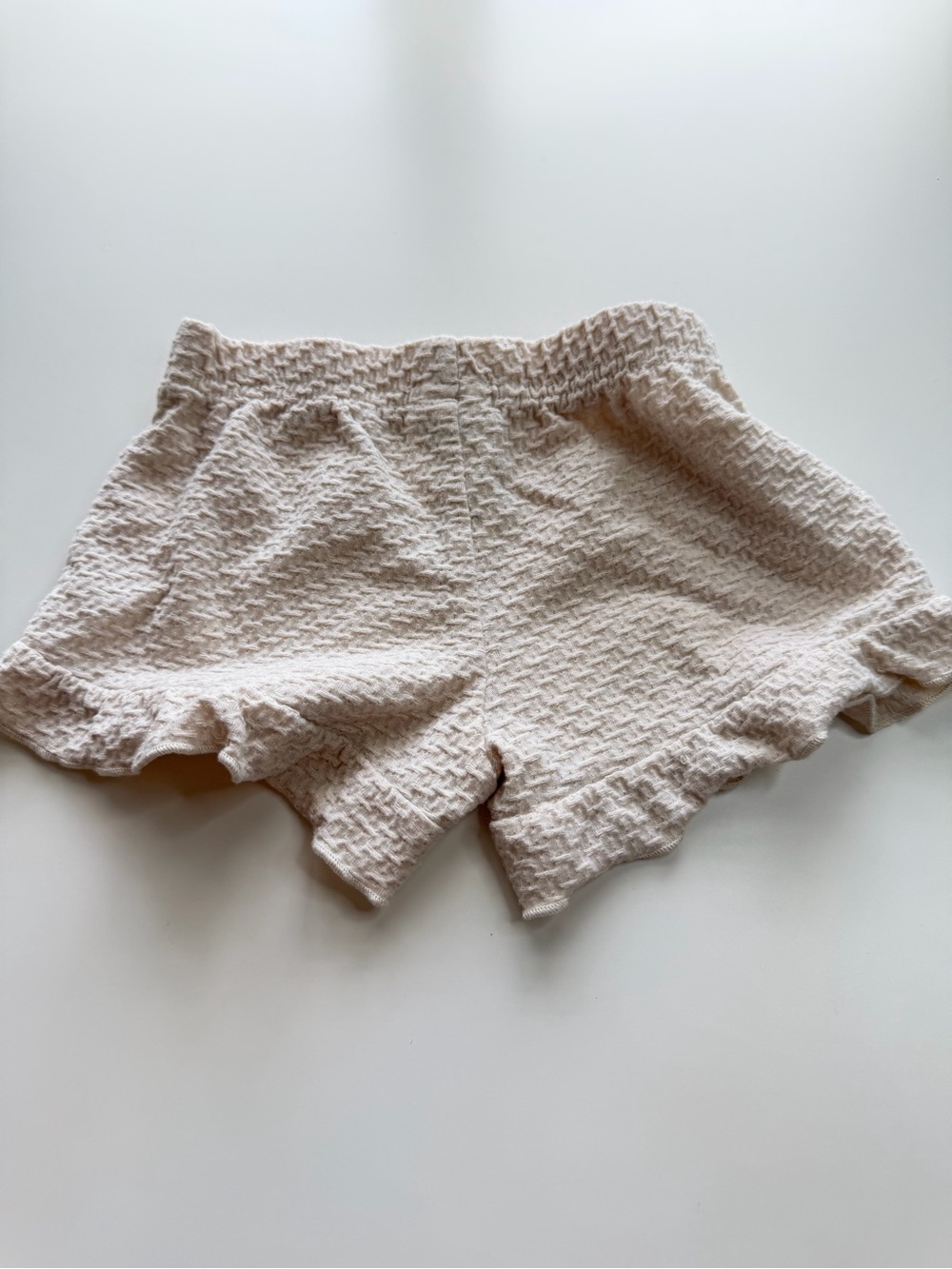 Girls Cream Ruffle Sleeve Top & Shorts Matching Set - Picture 7 of 8